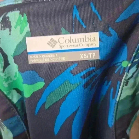 Columbia Midway Bay Blue Green Floral Tropical Sleeveless Mini Dress XS - Picture 5 of 5